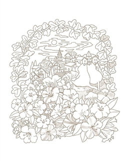 Cat's autumn picnic. Coloring Book