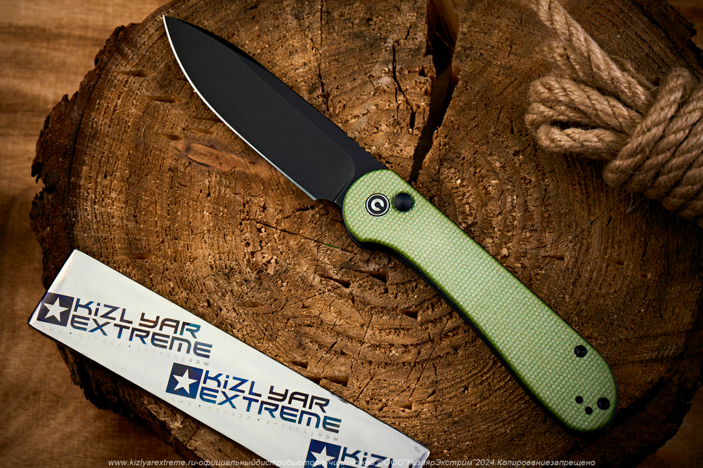 Нож Civivi BL Elementum C2103B сталь 14C28N BlackWash рукоять Olive Micarta