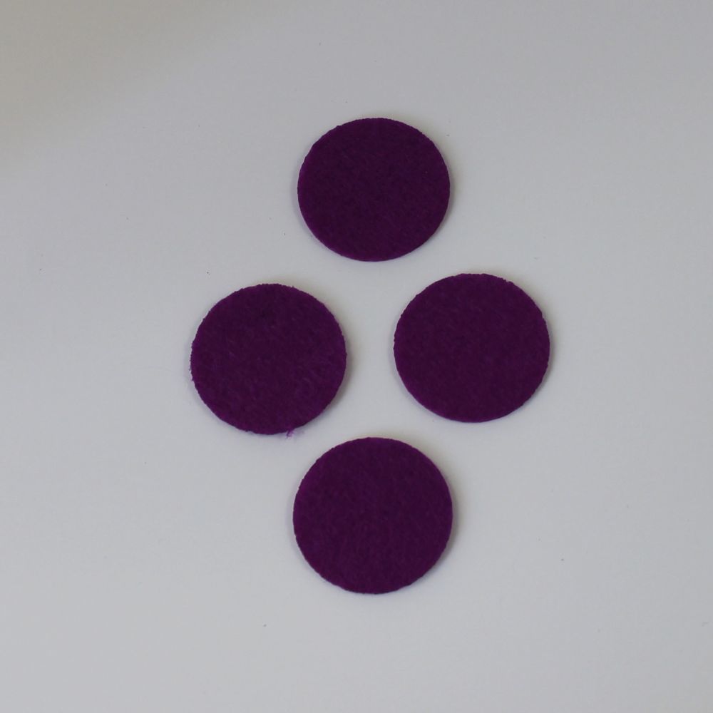 Фетровые пяточки 35мм, с прорезями, цвет № 27 темно-фиолетовый (1 уп = 192 шт)