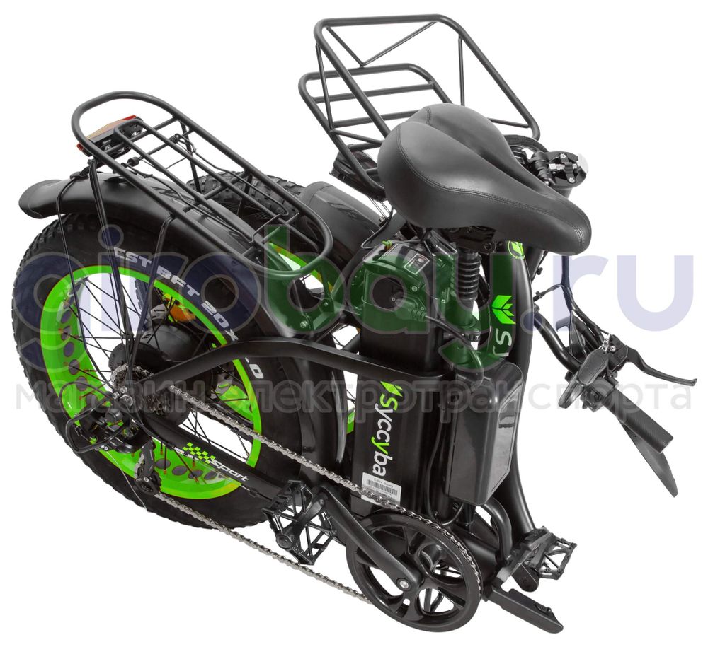 Электровелосипед Syccyba F11 Pro Dual 48V/20Ah (полный привод) - Салатовый обод фото №14