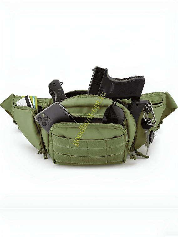 Тактическая военная сумка поясная через плечо Олива