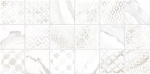 Настенная плитка Alma Ceramica TWU2550FRC17 Fresco 24.9x50 белая глянцевая / рельефная под мрамор / под мозаику / с орнаментом