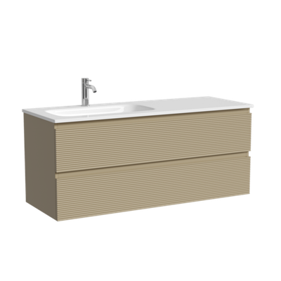 Тумба подвесная SANCOS Folk левая 1190х445х500, c двумя ящиками оснащенными доводчиками, Капучино, арт.FL120LCP