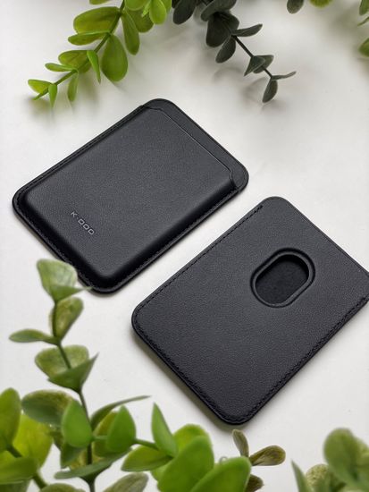 Кожаный чехол - бумажник K-DOO LEATHER WALLET MagSafe черный