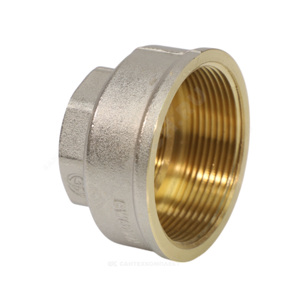 Муфта латунь никель переходная Ду 25х20 (1"х3/4") ВР/ВР 9019 ГОСТ 32585-2013 Aquasfera 9019-03