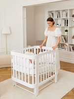 Детская кроватка-трансформер Happy baby Mommy Love в комплекте с расширением 160х70 white