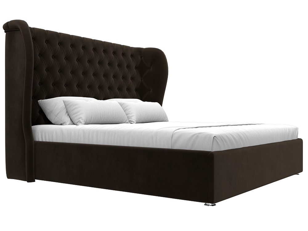 Кровать интерьерная Далия 180, Коричневый, Микровельвет, 108310