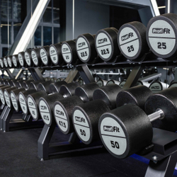 Гантельный ряд полиуретановый LEVEL (шаг 2,5 кг, 5 пар) PROFI-FIT 40-50 кг