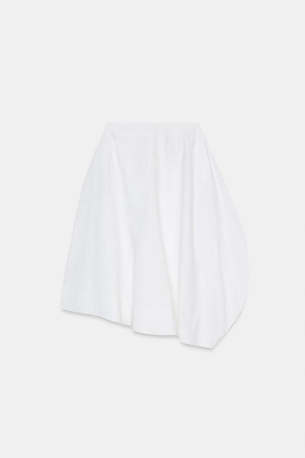 ZARA ЮБКА МИДИ АСИММЕТРИЧНОГО КРОЯ, БЕЛЫЙ