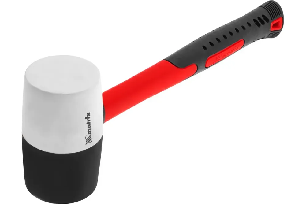 Киянка резиновая, 680 г, черно-белая резина, фибергласовая рукоятка Matrix, 11172