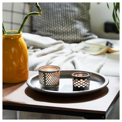 IKEA BLODOLVON  (ИКЕА БЛОДОЛВОН)  -  Подсвечник, серый, 34 см