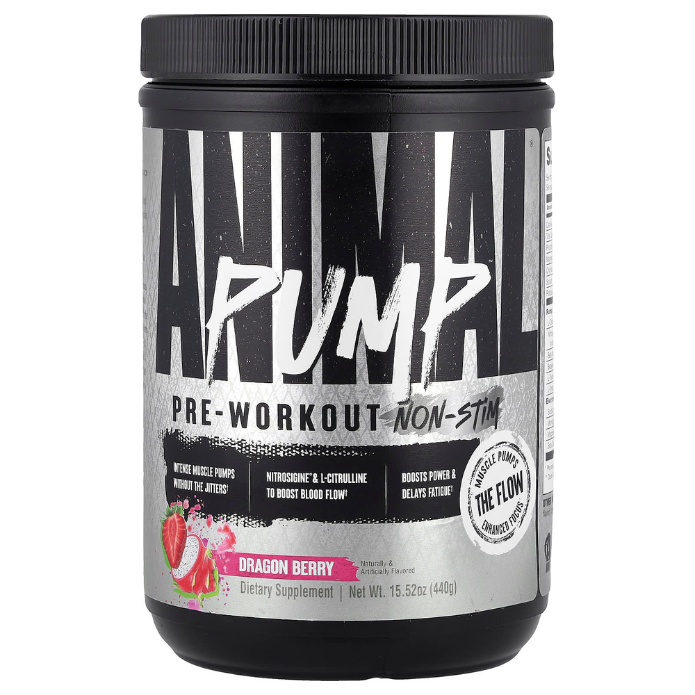 Animal, Pump™, предтренировочный комплекс без стимуляторов, со вкусом питахайи, 440 г (15,52 унции)