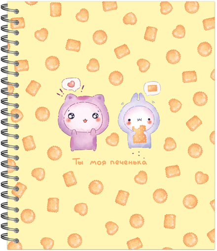 Тетрадь общая 48 листов на металлическом гребне "Kawaii"