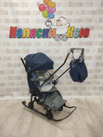 Санки-коляски Galaxy Snow kids 3-3С джинс темно-синий