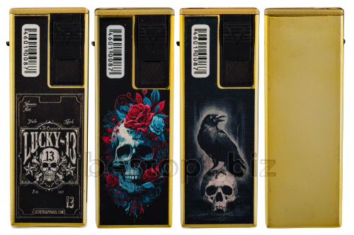 Зажигалки Турбо jet пламя кнопка винчестер металл Черепа (25шт*40бл)