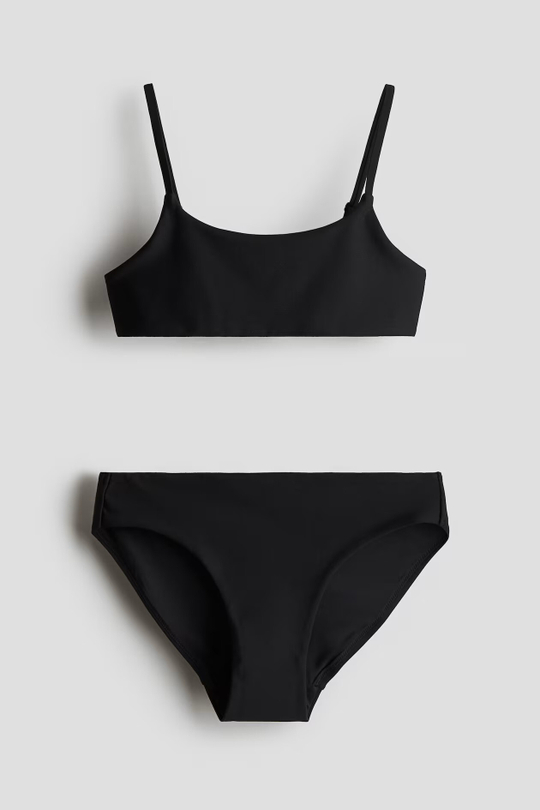 H&M ОДНОТОННЫЙ КУПАЛЬНИК, ЧЕРНЫЙ