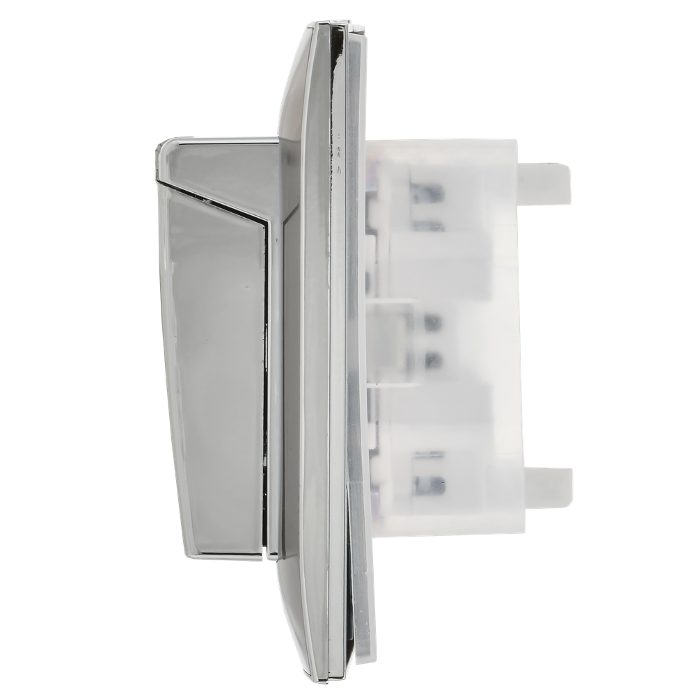 SKANDY Розетка 2-местная и крышкой 16А в сборе IP44 SK-R12N металл никель IEK