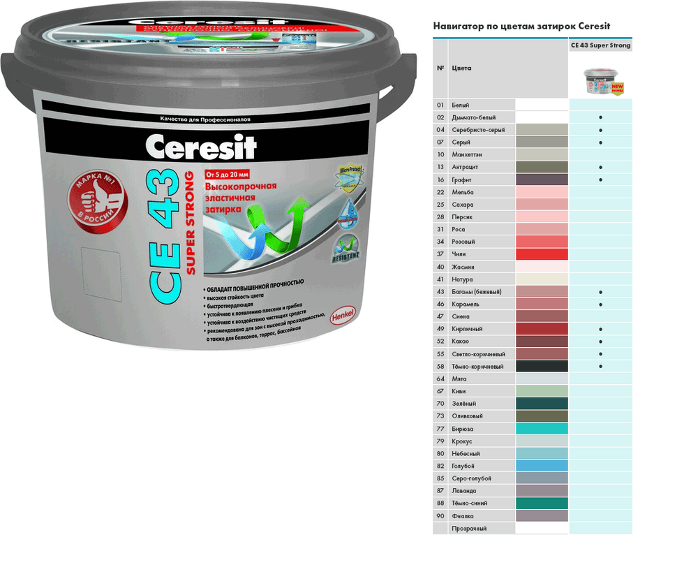 CE 43/2 Затирка высокопрочная для швов 5-40 багама 43 (ЦЕРЕЗИТ)