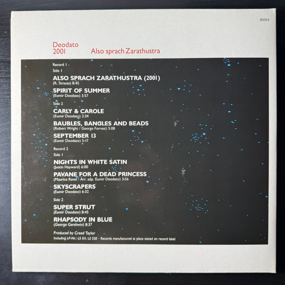 Виниловая пластинка Deodato - 2001 Also Sprach Zarathustra 2LP
