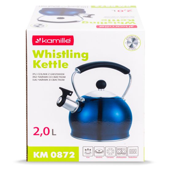 Чайник 2 л. из нержавеющей стали со свистком Kamille KM 0872