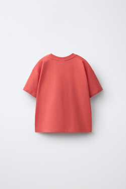 ZARA ФУТБОЛКА С НАДПИСЬЮ, КОРАЛЛОВО-КРАСНЫЙ