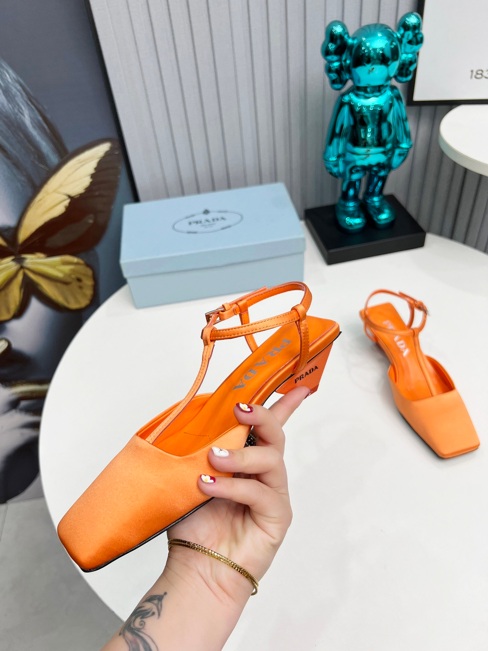 Prada Satin Slingback Pumps