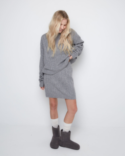 Джемпер из смесового кашемира косы светло-серый