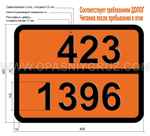 Табличка Опасный груз 423-1396 Алюминий порошок непокрытый