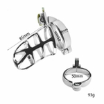 Серебристый мужской пояс верности «Клетка целомудрия № 2» (Цвет: серебристый)