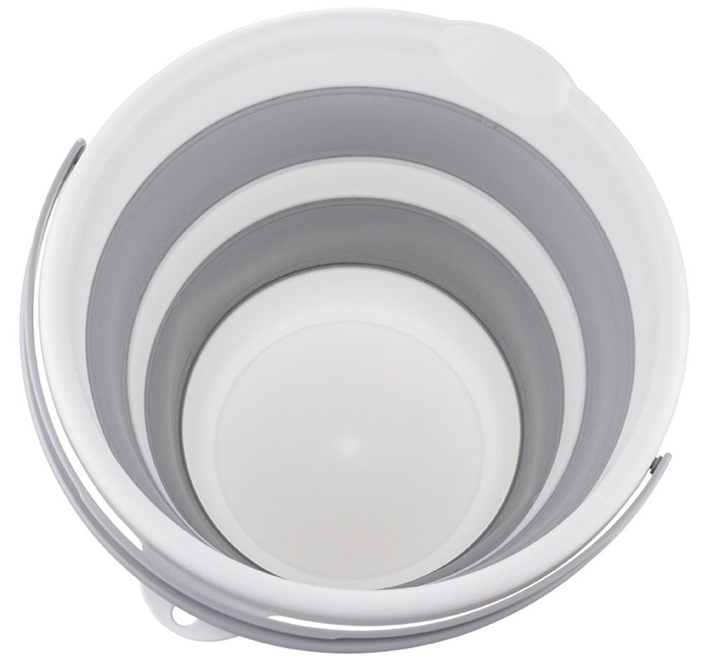 Ведро ФЛЕКС 10 л складное, носик для слива, отверстие для подвешивания, материал- полипропилен, ТЭП М2413