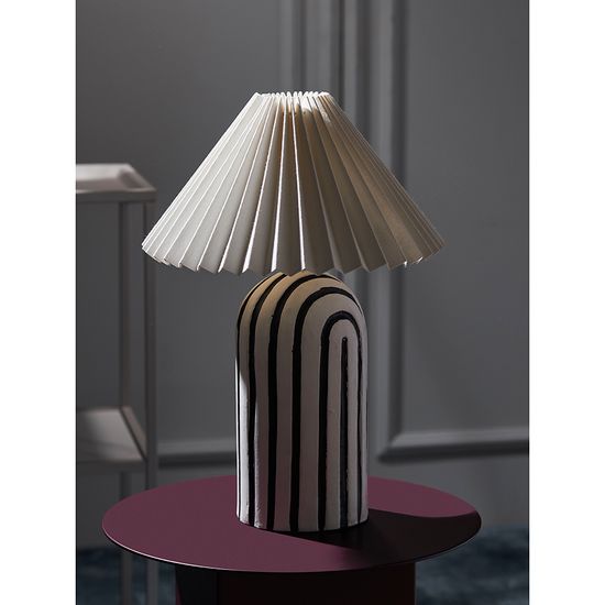 Светильник настольный stripel, D30х44 см, черный/белый