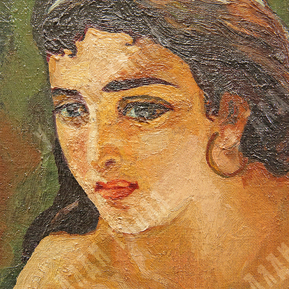 Н/х [Artamonov]. Купальщица после ванны. Холст, масло, 1942