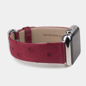 Ремешок для Apple Watch 40/41/42 mm из кожи страуса, цвета фуксии