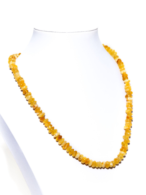 Бусы из цельного натурального янтаря 48 см, бусины 7 на 4 мм