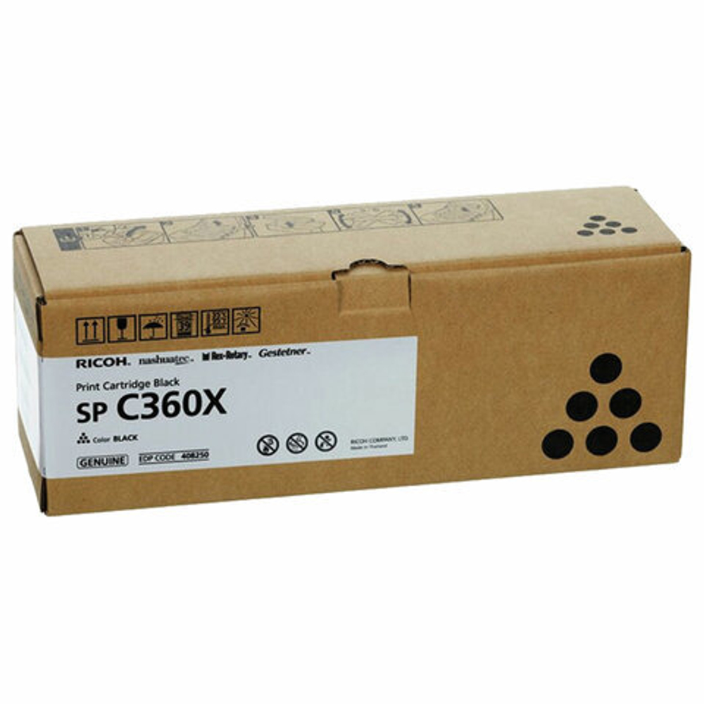 Картридж лазерный RICOH (SP C360X) для Ricoh SP C361SFNw, черный, оригинальный, ресурс 10000 страниц, 408250