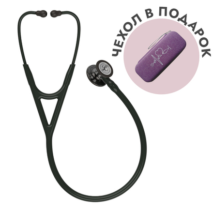 Стетоскоп Littmann Cardiology IV, черный, дымчатая акустическая головка, черный ствол (6232)