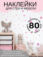 Стикеры НЕРОВНЫЙ ГОРОШЕК розовый микс