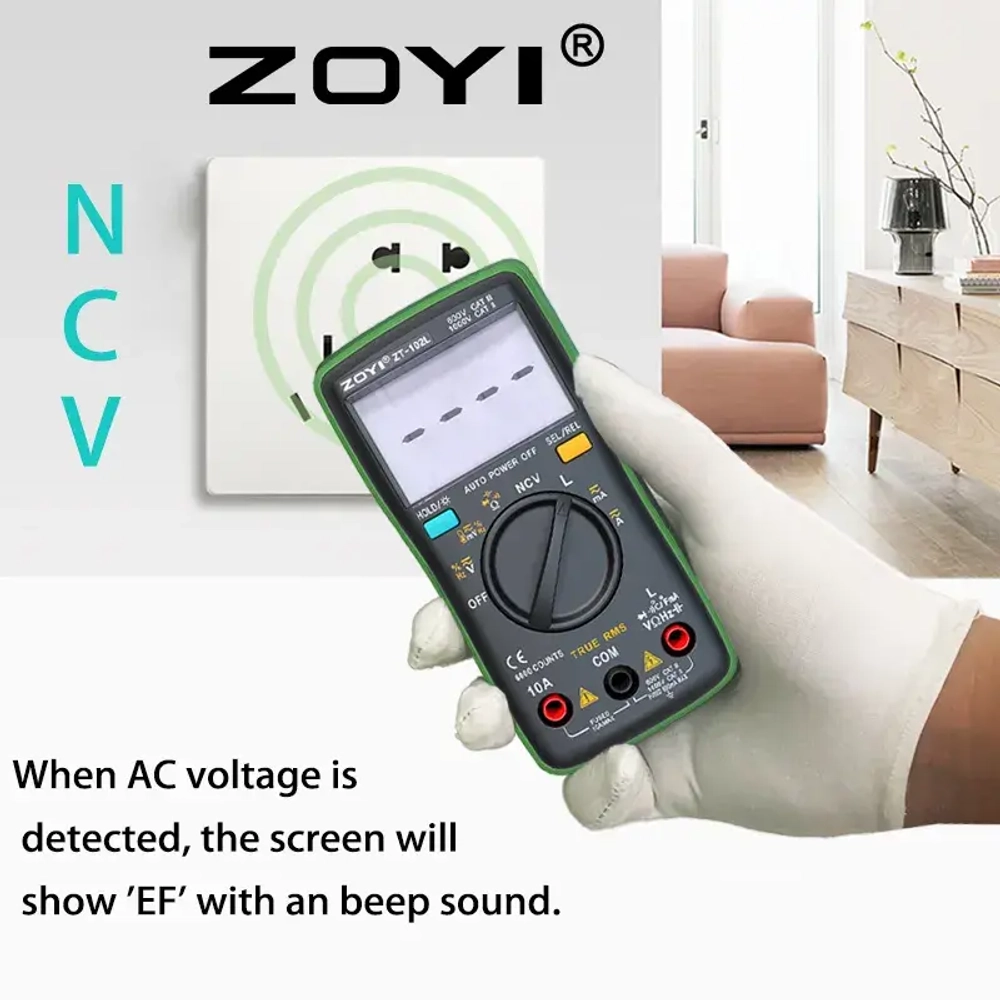 ZT-102L ZOYI автоматический мультиметр с индуктивностью и поиском проводки