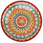 Тарелка плоская 28см красная Риштанская Керамика