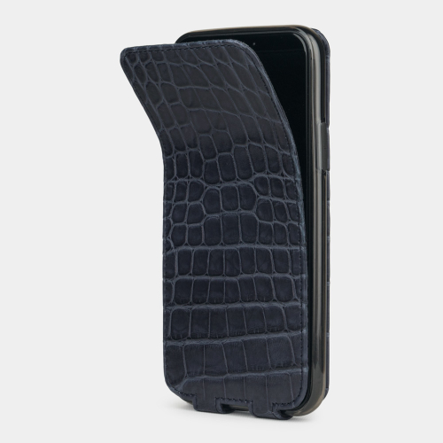 Special order: Чехол для iPhone 11 Pro из натуральной кожи крокодила, цвета синий