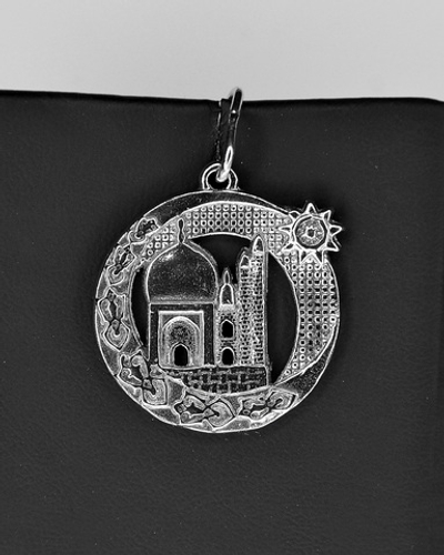 Silver Moon Подвеска мусульманская серебряная родированная, диаметр 25 мм