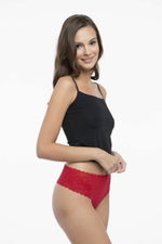 Трусики-стринги Bellie с высокой линией талии (Размер: S) (Цвет: красный)