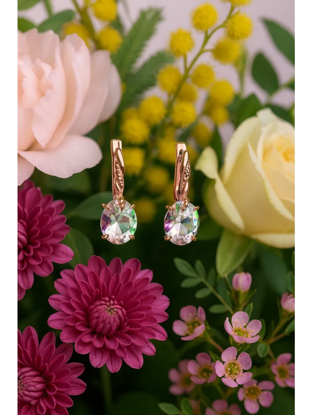 Серьги серебряные с кварцем