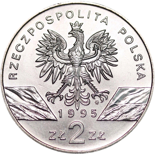 2 злотых Сом (животный мир) 1995 год, Польша. UNC