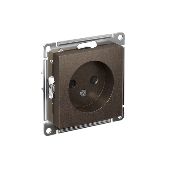 Розетка 1-м СП AtlasDesign 16А IP20 без заземл. защ. шторки механизм мокко SE ATN000649