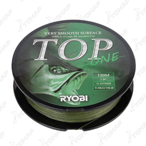 Шнур TOP PE4X-120M 1.0/d-0.165mm Dark green Ryobi