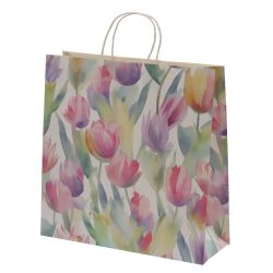 GAEM Пакет подарочный L (бумага 210г/м2, блок 12шт), L34 W12 H34 см, 4в.