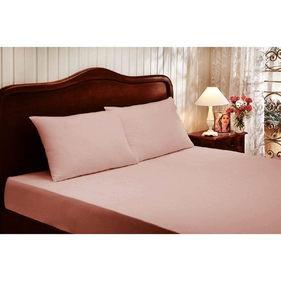 Простынь сатин с наволочками гр.розовый  TIVOLYO HOME
