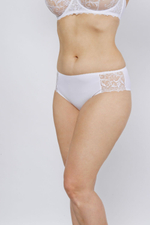 Трусы-бразилиана с кружевной отделкой (Размер: 46) (Цвет: пудровый)
