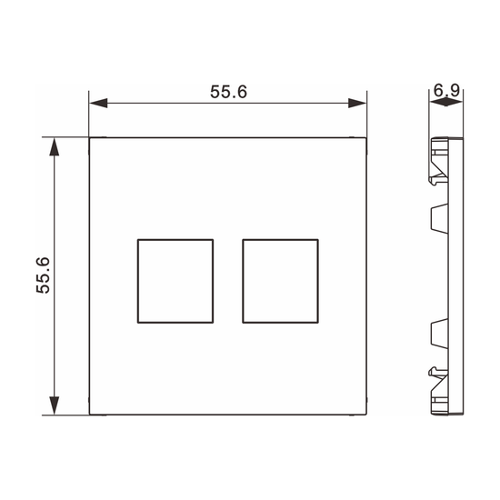 Накладка 2-я для розеток RJ45, TV, SAT,  матовый титан,  серия A07